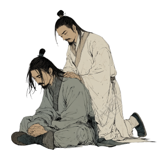 老中医救治病人插画