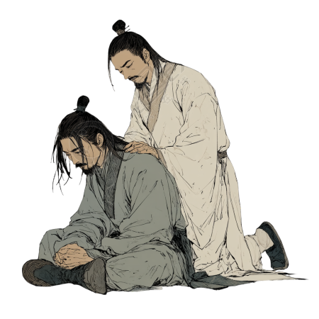 老中医救治病人插画