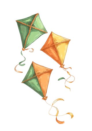 放风筝透明背景插画