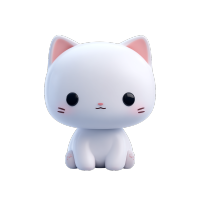 3D猫咪卡通插图