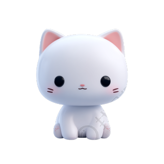3D猫咪卡通插图