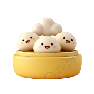 幼儿园早餐蒸包插画