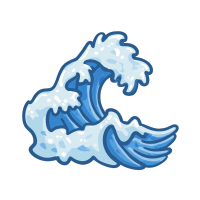 卡通风格海浪插图