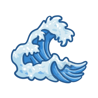 卡通风格海浪插图