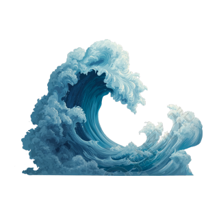 海浪透明背景插画