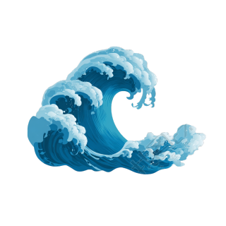 卡通风格海浪元素