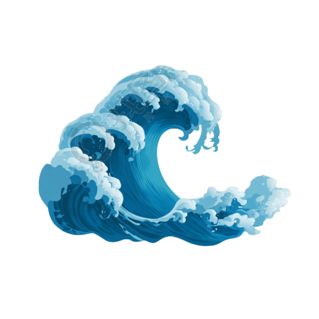 卡通风格海浪元素