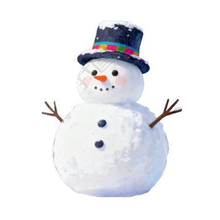 可爱雪人卡通插画