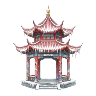 雪中凉亭国风插图