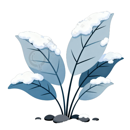 冬季雪中植物素材