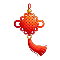 中国结红色流苏插画