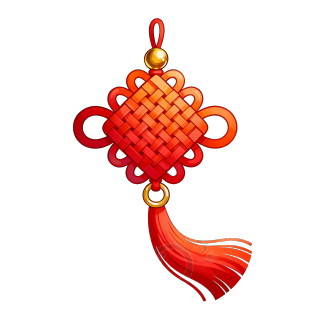 中国结红色流苏插画