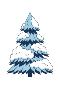 雪覆松树插图