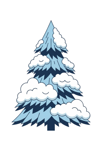 雪覆松树插图