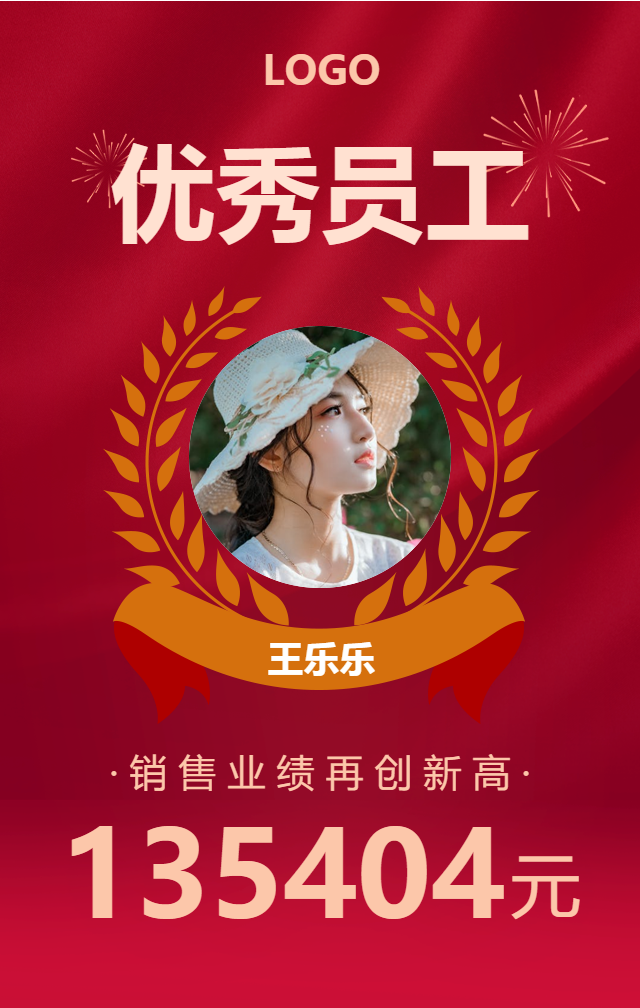 优秀员工/喜报手机海报