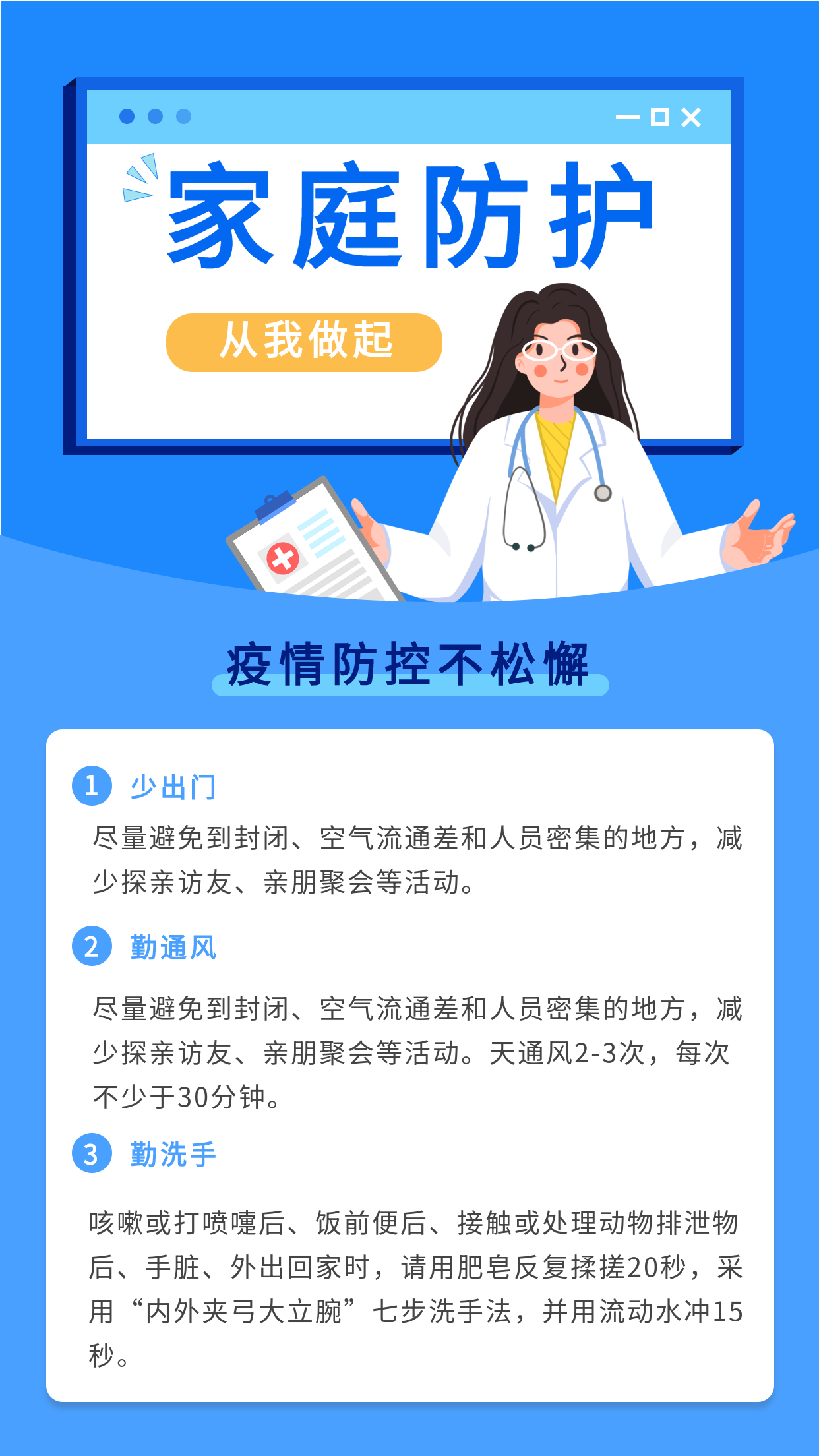 疫情防控家庭防护指南海报