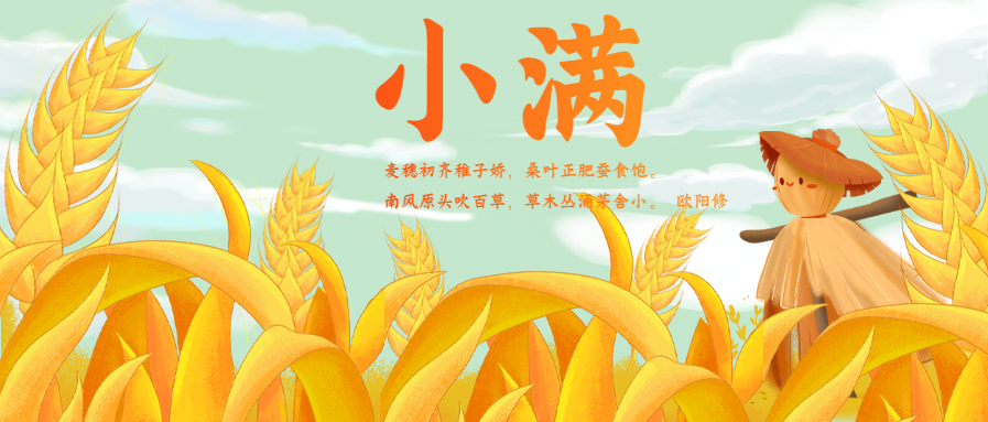 小满节气麦穗稻草人微信公众号首图