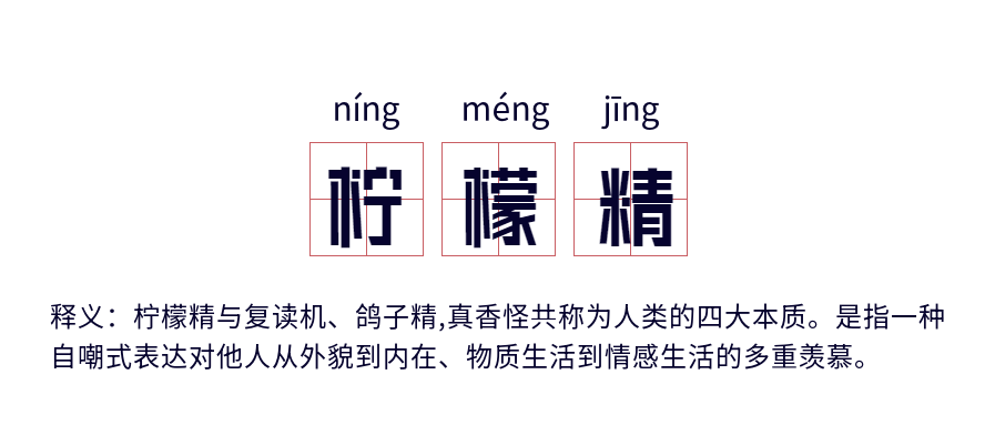 柠檬精网络热词释义田字格首图
