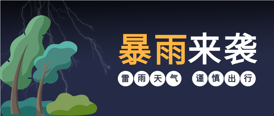 雷雨暴雨气象预警微信公众号封面首图