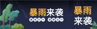 雷雨暴雨气象预警微信封面图