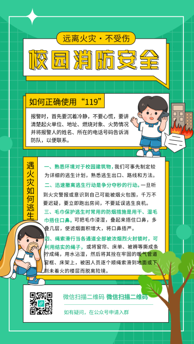 校园消防安全逃生安全知识宣传海报