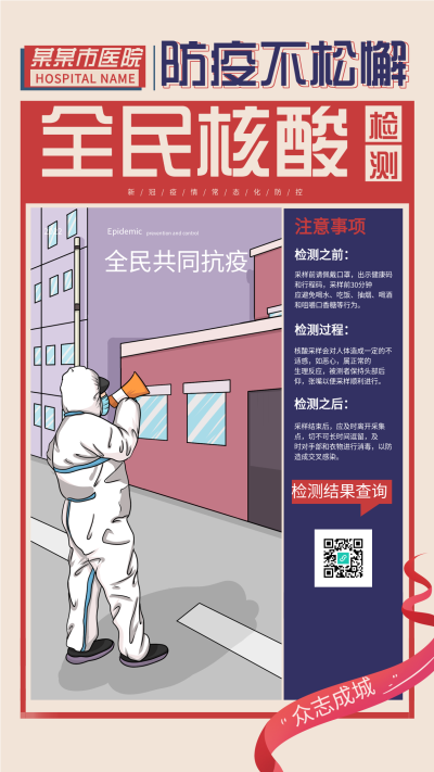 全民核酸检测注意事项海报