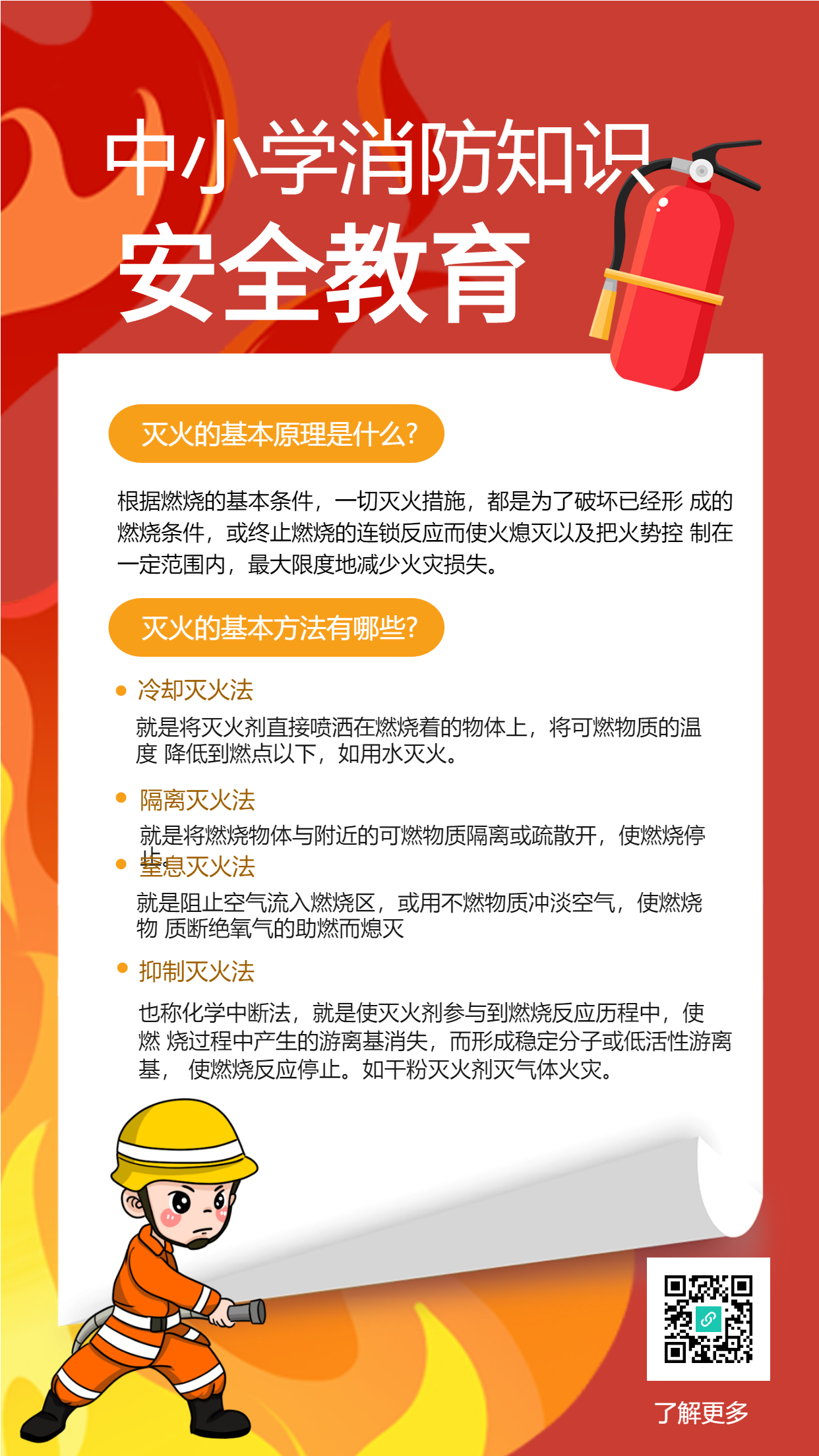 中小学消防知识安全教育海报