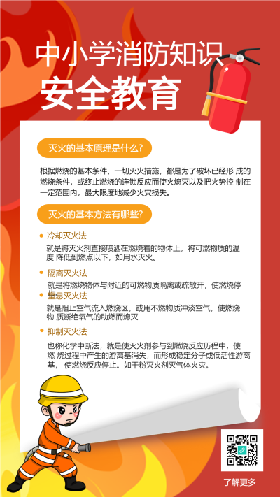 中小学消防知识安全教育海报