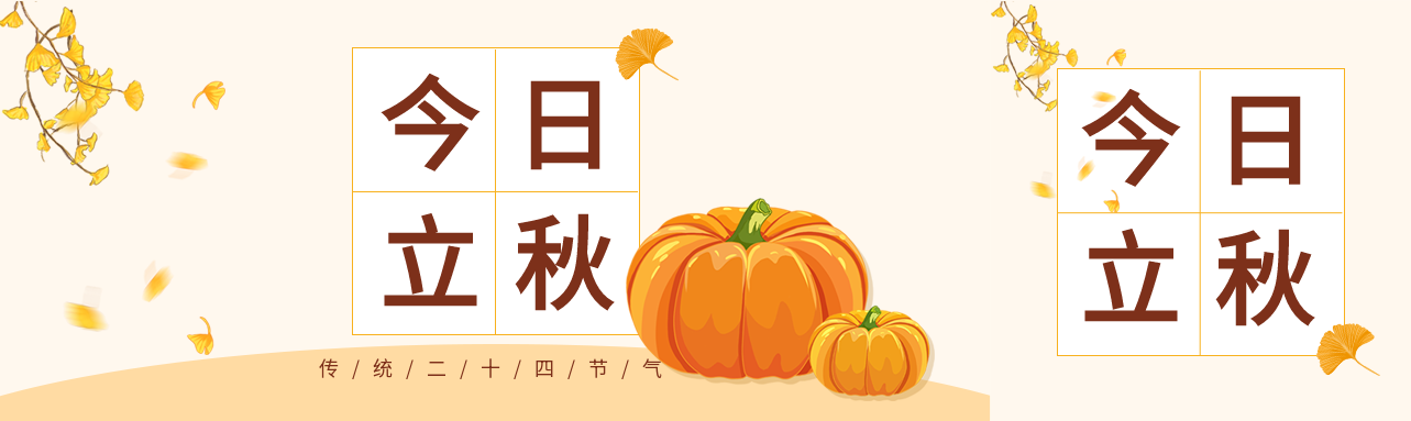银杏叶子南瓜传统节气飘落立秋首次图