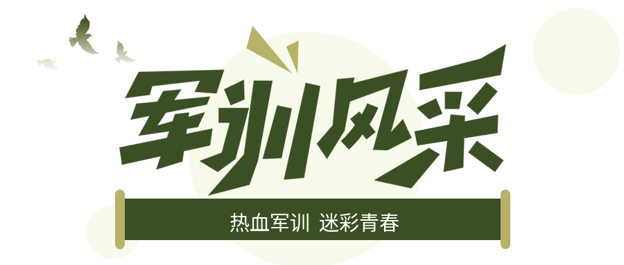军训风采热血军训迷彩青春绿色条幅公众号首图