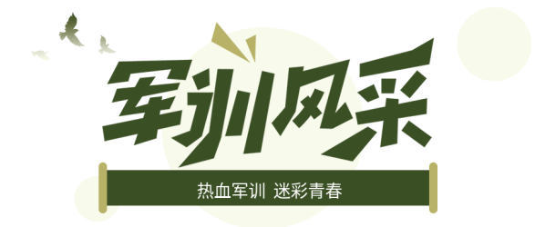 军训风采热血军训迷彩青春绿色条幅公众号首图