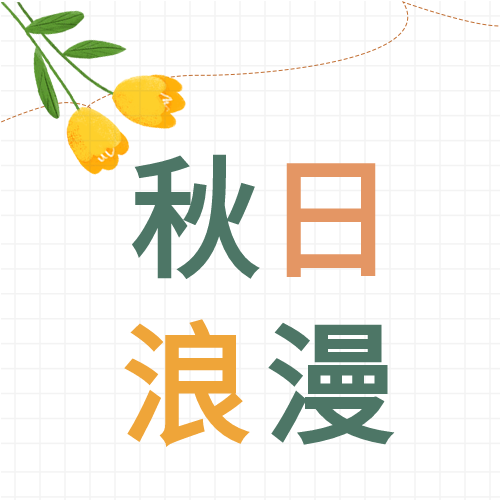 秋日浪漫秋天桂花花朵线条秋季封面图