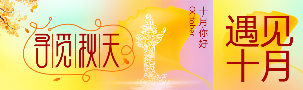 寻觅秋天遇见十月银杏叶华表柱公众号封面图