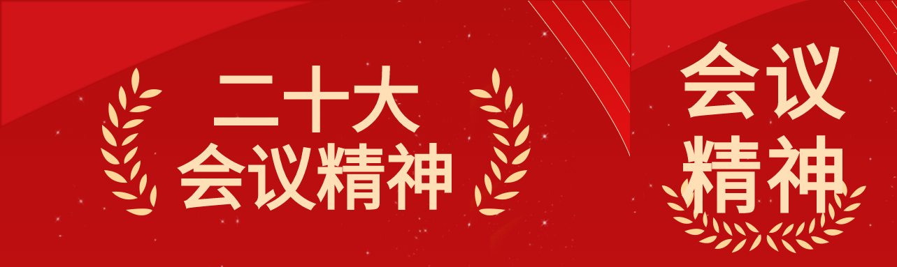 二十大会议精神红色背景简约党政公众号封面图