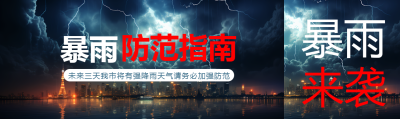 强降雨天气防范指南宣传公众号封面图