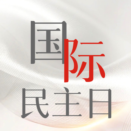 国际民主日白色丝绸光泽感背景微信公众号次图
