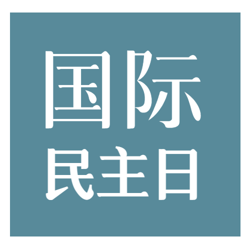 蓝色背景国际民主日简约风格微信公众号次图