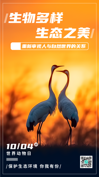 生物多样生态之美世界动物日宣传手机海报
