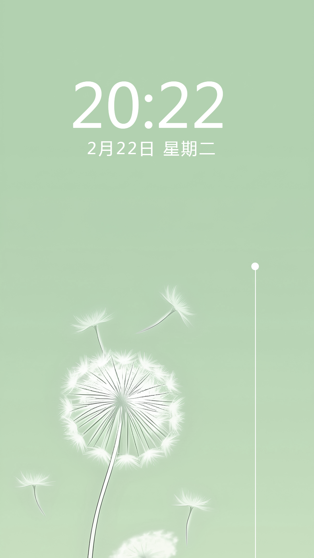 秋季白色蒲公英飘舞小清新手机壁纸
