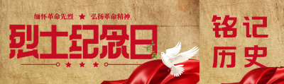 卡通白色和平鸽烈士纪念日宣传公众号封面图