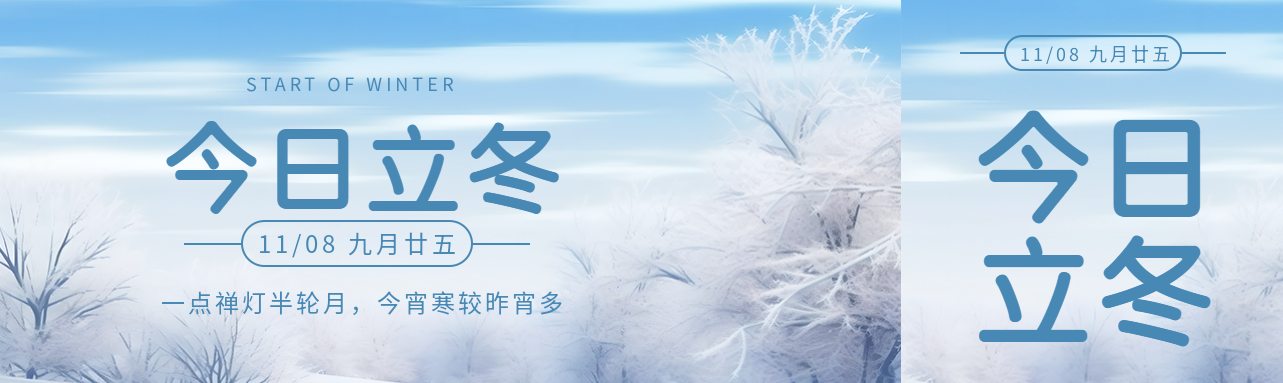今日立冬下霜后的林中美景公众号封面图
