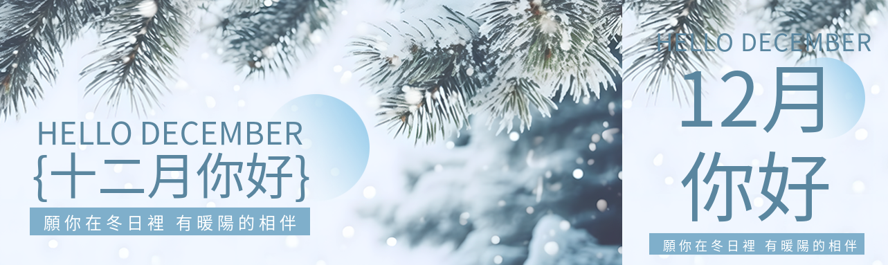 十二月你好唯美雪松实景公众号封面图