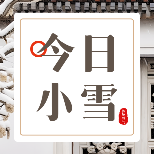 传统节气小雪白色极简风微信公众号次图
