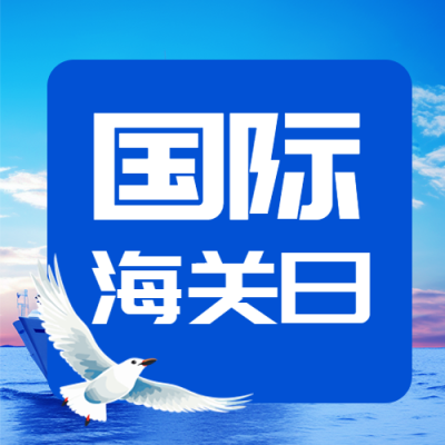 国际海关日蓝色简约微信公众号次图