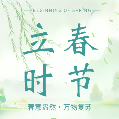 立春时节简约柳枝微信公众号次图