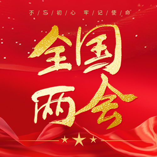 全国两会简约五角星微信公众号次图