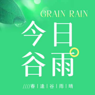 今日谷雨绿色简约微信公众号次图