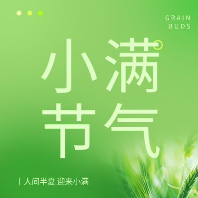 小满节气绿色渐变微信公众号次图
