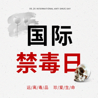国际禁毒日纯色简约微信公众号次图