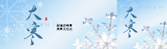 大寒时节简约雪花公众号封面图